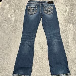 Silver Jeans Womens 29 x31 Aiko Bootcut Western Contrast Stitch Blue